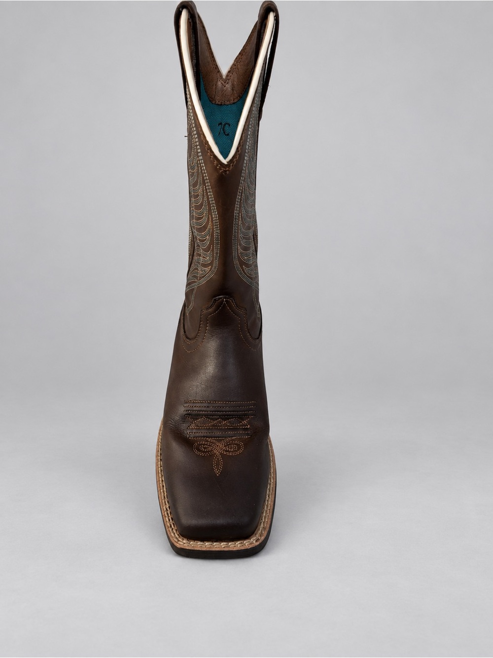 Ariat Round Up 7C Wide
Square Toe Brown Teal Leather
Western Cowgirl Boots - Picture 4 of 11